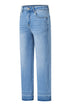 Raw Hem High Waist Straight Leg Loose Jeans